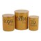 Contemporary Home Living Coffee and Tea Kitchen Storage Canisters - 5.5" - Yellow and Brown - Set of 3
